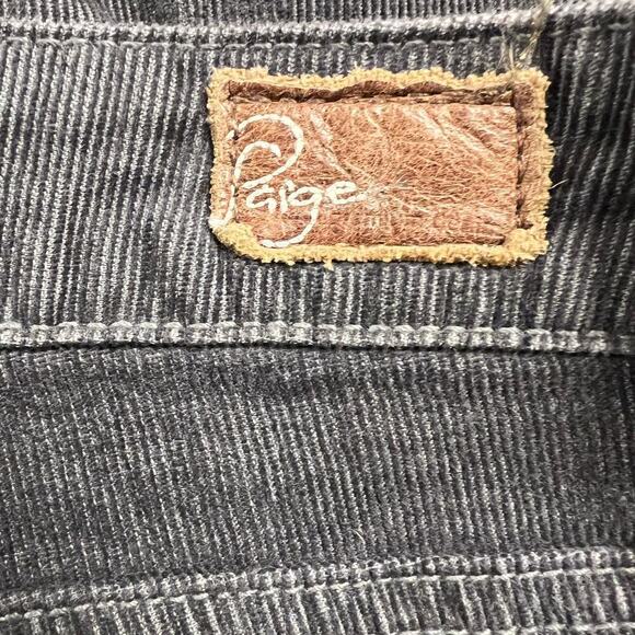 Paige Laurel Canyon Charcoal Gray Low Rise Flare Corduroy Jeans Pants Size 30 - Picture 8 of 11